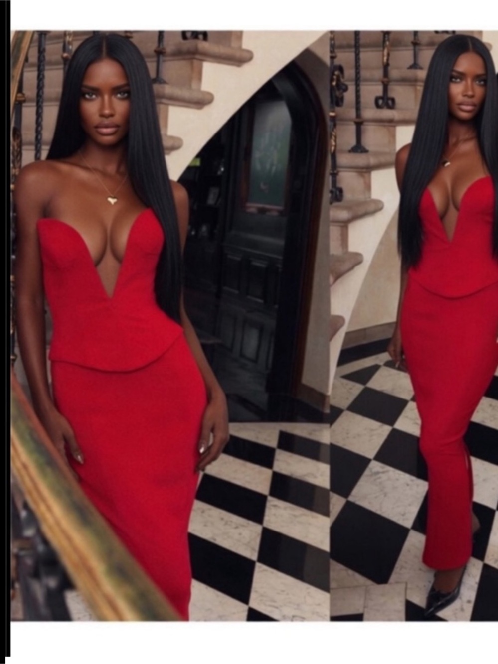 HOUSE OF CB 'Lydia' Red Rose Plunge Corset /Small US4-6 $135